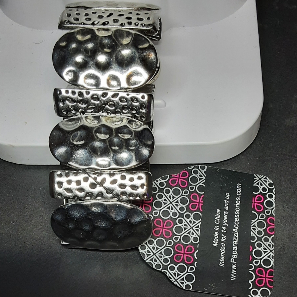 Paparazzi Silver Hammered Bracelet
